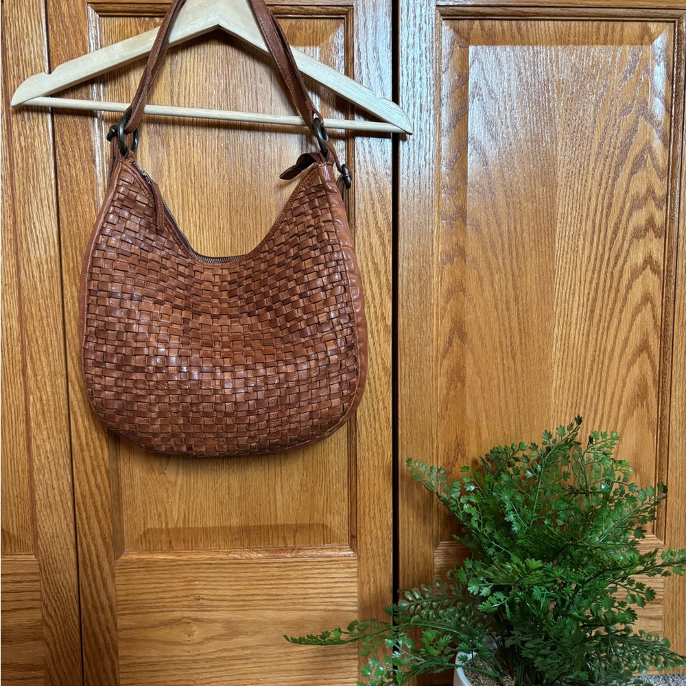 Convertible Leather Woven Bag